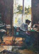 Lesser Ury, Frau am Schreibtisch